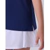 image3 Pack Youth Girls Performance Polo Shirts Short Sleeve Pique Collared Kids School Uniform TopsNavy