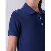 image3 Pack Youth Girls Performance Polo Shirts Short Sleeve Pique Collared Kids School Uniform TopsNavy