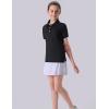 image3 Pack Youth Girls Performance Polo Shirts Short Sleeve Pique Collared Kids School Uniform TopsPinkBlackWhite