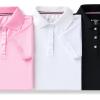 image3 Pack Youth Girls Performance Polo Shirts Short Sleeve Pique Collared Kids School Uniform TopsPinkBlackWhite