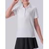 image3 Pack Youth Girls Performance Polo Shirts Short Sleeve Pique Collared Kids School Uniform TopsPinkBlackWhite