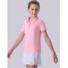 image3 Pack Youth Girls Performance Polo Shirts Short Sleeve Pique Collared Kids School Uniform TopsPinkBlackWhite