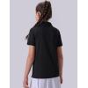 image3 Pack Youth Girls Performance Polo Shirts Short Sleeve Pique Collared Kids School Uniform TopsPinkBlackWhite