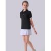 image3 Pack Youth Girls Performance Polo Shirts Short Sleeve Pique Collared Kids School Uniform TopsPinkLilacBlack