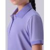 image3 Pack Youth Girls Performance Polo Shirts Short Sleeve Pique Collared Kids School Uniform TopsPinkLilacBlack