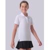 image3 Pack Youth Girls Performance Polo Shirts Short Sleeve Pique Collared Kids School Uniform TopsRedNavyWhite
