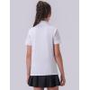 image3 Pack Youth Girls Performance Polo Shirts Short Sleeve Pique Collared Kids School Uniform TopsRedNavyWhite