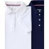 image3 Pack Youth Girls Performance Polo Shirts Short Sleeve Pique Collared Kids School Uniform TopsRedNavyWhite