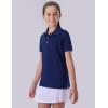 image3 Pack Youth Girls Performance Polo Shirts Short Sleeve Pique Collared Kids School Uniform TopsRedNavyWhite