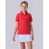 image3 Pack Youth Girls Performance Polo Shirts Short Sleeve Pique Collared Kids School Uniform TopsRedNavyWhite