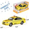 imageLiberty Imports Friction Powered Yellow Taxi Toy Car with Lights and Sounds  Push Car for Toddler and Children 95Inch