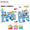 imageLiberty Imports Police Station Big Building Blocks 137 Pieces with Storage Box  Large Bricks Set Educational DIY Classic Construction Toy for Kids Compatible with Major Brands