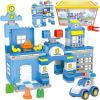 imageLiberty Imports Police Station Big Building Blocks 137 Pieces with Storage Box  Large Bricks Set Educational DIY Classic Construction Toy for Kids Compatible with Major Brands