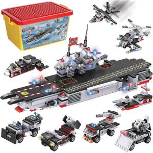 image570 PCS Robots Building for Kids  Build a Robot Construction Bricks Mecha Assembly Toys Vehicle Sets Compatible with Lego Gift for Boys Girls 612Aircraft Carrier
