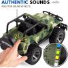 imageLiberty Imports Army Military Wrangler Friction Powered 116 Scale Model Off Road Vehicle wCar Button Light ampamp Sound Push ampamp Go Toy Rescue Battle Truck Toy