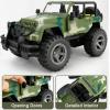 imageLiberty Imports Army Military Wrangler Friction Powered 116 Scale Model Off Road Vehicle wCar Button Light ampamp Sound Push ampamp Go Toy Rescue Battle Truck Toy