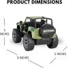 imageLiberty Imports Army Military Wrangler Friction Powered 116 Scale Model Off Road Vehicle wCar Button Light ampamp Sound Push ampamp Go Toy Rescue Battle Truck Toy