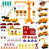 imageLiberty Imports Engineering Construction Toys Site Pretend Play Bucket Set  Variety Pack with Diecast Cars Trucks Tractor Equipment Vehicles Figures Signs Cones and Accessories
