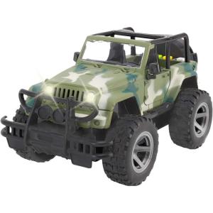 imageLiberty Imports Army Military Wrangler Friction Powered 116 Scale Model Off Road Vehicle wCar Button Light ampamp Sound Push ampamp Go Toy Rescue Battle Truck Toy
