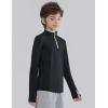 image3 Pack Boys Athletic Quarter Zip Pullover Shirts Lightweight Active Long Sleeve Jacket Tops with Thumb Holes for Youth KidsBlackWhiteNavy