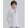 image3 Pack Boys Athletic Quarter Zip Pullover Shirts Lightweight Active Long Sleeve Jacket Tops with Thumb Holes for Youth KidsBlackWhiteNavy