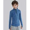image3 Pack Boys Athletic Quarter Zip Pullover Shirts Lightweight Active Long Sleeve Jacket Tops with Thumb Holes for Youth KidsBlueBlackCharcoal