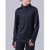 image3 Pack Boys Athletic Quarter Zip Pullover Shirts Lightweight Active Long Sleeve Jacket Tops with Thumb Holes for Youth KidsNavyBlackMaroon