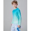 image3 Pack Boys UPF 50 Rash Guard Long Sleeve Swim Shirts Quick Dry UV Protection Swimwear for KidsBlackWhiteGradient Aqua