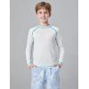 image3 Pack Boys UPF 50 Rash Guard Long Sleeve Swim Shirts Quick Dry UV Protection Swimwear for KidsBlackWhiteGradient Aqua