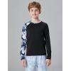 image3 Pack Boys UPF 50 Rash Guard Long Sleeve Swim Shirts Quick Dry UV Protection Swimwear for KidsBlackWhiteGradient Aqua