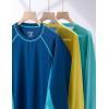image3 Pack Boys UPF 50 Rash Guard Long Sleeve Swim Shirts Quick Dry UV Protection Swimwear for KidsBlueGradient AquaSteel Blue
