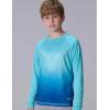 image3 Pack Boys UPF 50 Rash Guard Long Sleeve Swim Shirts Quick Dry UV Protection Swimwear for KidsBlueGradient AquaSteel Blue