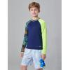 image3 Pack Boys UPF 50 Rash Guard Long Sleeve Swim Shirts Quick Dry UV Protection Swimwear for KidsBlueNavyBlack
