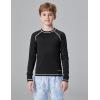 image3 Pack Boys UPF 50 Rash Guard Long Sleeve Swim Shirts Quick Dry UV Protection Swimwear for KidsBlueNavyBlack