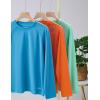 image3 Pack Boys UPF 50 Rash Guard Long Sleeve Swim Shirts Quick Dry UV Protection Swimwear for KidsLight GreenTangerineBright Blue