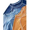 image3 Pack Boys UPF 50 Rash Guard Long Sleeve Swim Shirts Quick Dry UV Protection Swimwear for KidsOrangeLight BlueMidnight Navy