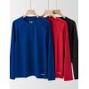 image3 Pack Boys UPF 50 Rash Guard Long Sleeve Swim Shirts Quick Dry UV Protection Swimwear for KidsRedBlackSteel Blue