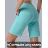 image3 Pack Womens 10 Bermuda Long Shorts Athletic KneeLength Shorts with Pockets Tummy Control Quick Dry CasualAquaOff WhiteHot Pink