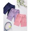 image3 Pack Womens 10 Bermuda Long Shorts Athletic KneeLength Shorts with Pockets Tummy Control Quick Dry CasualLilacPeach PinkNavy
