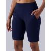 image3 Pack Womens 10 Bermuda Long Shorts Athletic KneeLength Shorts with Pockets Tummy Control Quick Dry CasualLilacPeach PinkNavy