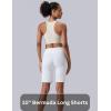 image3 Pack Womens 10 Bermuda Long Shorts Athletic KneeLength Shorts with Pockets Tummy Control Quick Dry CasualPinkWhiteBlack