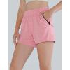 image5 Pack Womens Workout Gym Shorts Casual Lounge Set Ladies Active Athletic Apparel with Zipper PocketsFuchsiaBlackLavenderLight PinkLight Green