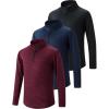 image3 Pack Boys Athletic Quarter Zip Pullover Shirts Lightweight Active Long Sleeve Jacket Tops with Thumb Holes for Youth KidsNavyBlackMaroon