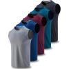 imageLiberty Imports Pack of 5 Mens Stretch Cool Dry Muscle Tank Tops Athletic Crewneck Sleeveless Workout ShirtsNavyGrayBlackMaroonGreen
