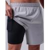 image3 Pack Mens 7quot Running Shorts with Compression Liner Pockets Athletic 2 in 1 Shorts for Workout Gym Quick DrySet 2
