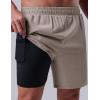 image3 Pack Mens 7quot Running Shorts with Compression Liner Pockets Athletic 2 in 1 Shorts for Workout Gym Quick DrySet 3