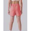 image4 Pack Youth Girls Athletic Shorts 3quot Girls Soccer Shorts Kids Workout Gym Clothes Activewear Apparel with Zipper PocketsPinkMintBaby BlueLight Lavender