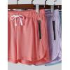 image4 Pack Youth Girls Athletic Shorts 3quot Girls Soccer Shorts Kids Workout Gym Clothes Activewear Apparel with Zipper PocketsPinkMintBaby BlueLight Lavender