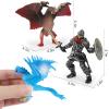 imageLiberty Imports 12 Pack Medieval Knights ampamp Fantasy Dragons Figurines Set  Mythical Creatures with Knights Dragons Wyvern Griffin and More  Mini Toy Figures for Kids