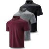 image3Pack Mens Golf Shirt Performance Sport Short Sleeve Moisture Wicking Dry Fit Golf Polo Active Shirts for MenGrayBlackMaroon